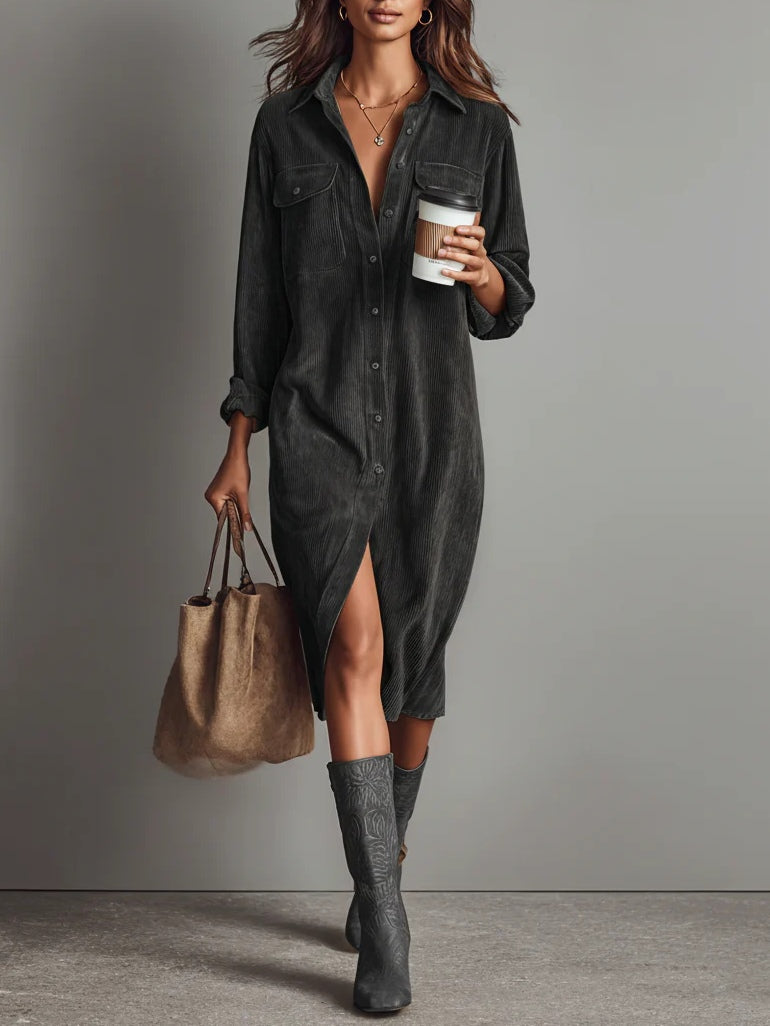 Conchi – Vestido Midi Amplio con Bolsillos