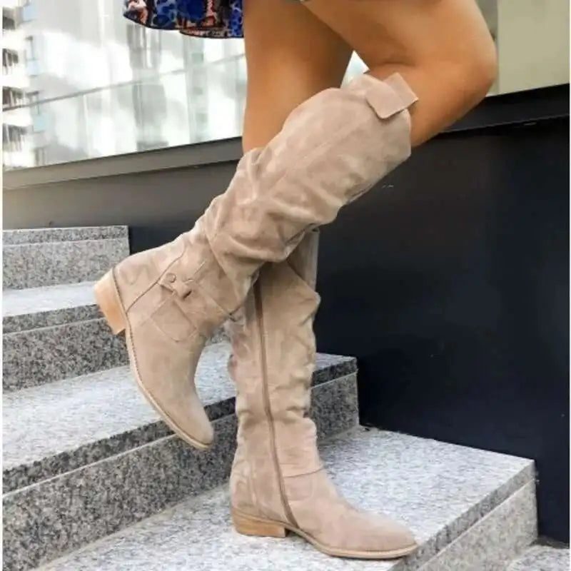Botas de ante hasta la rodilla para mujer