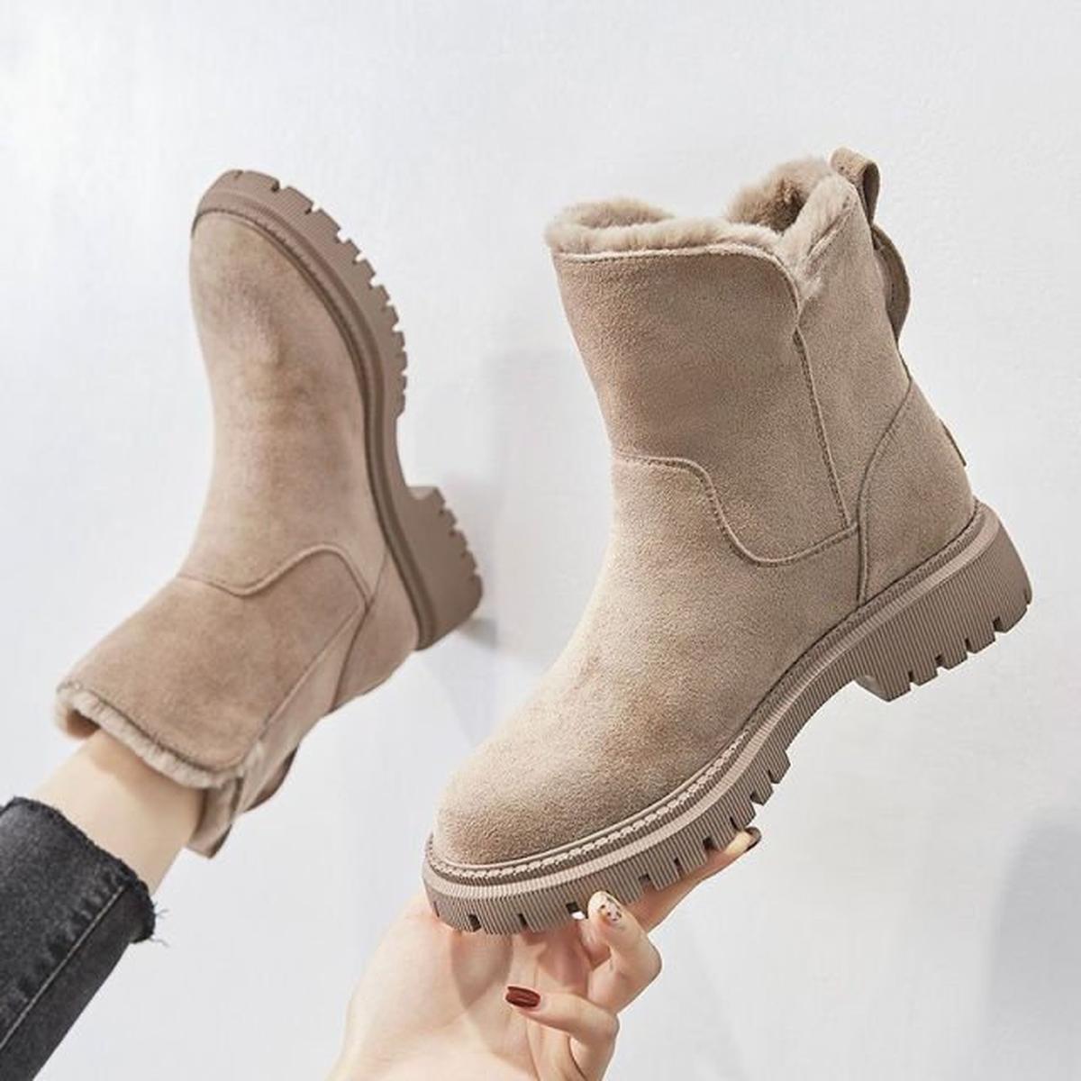 Botas de invierno impermeables con pelo cálido para mujer