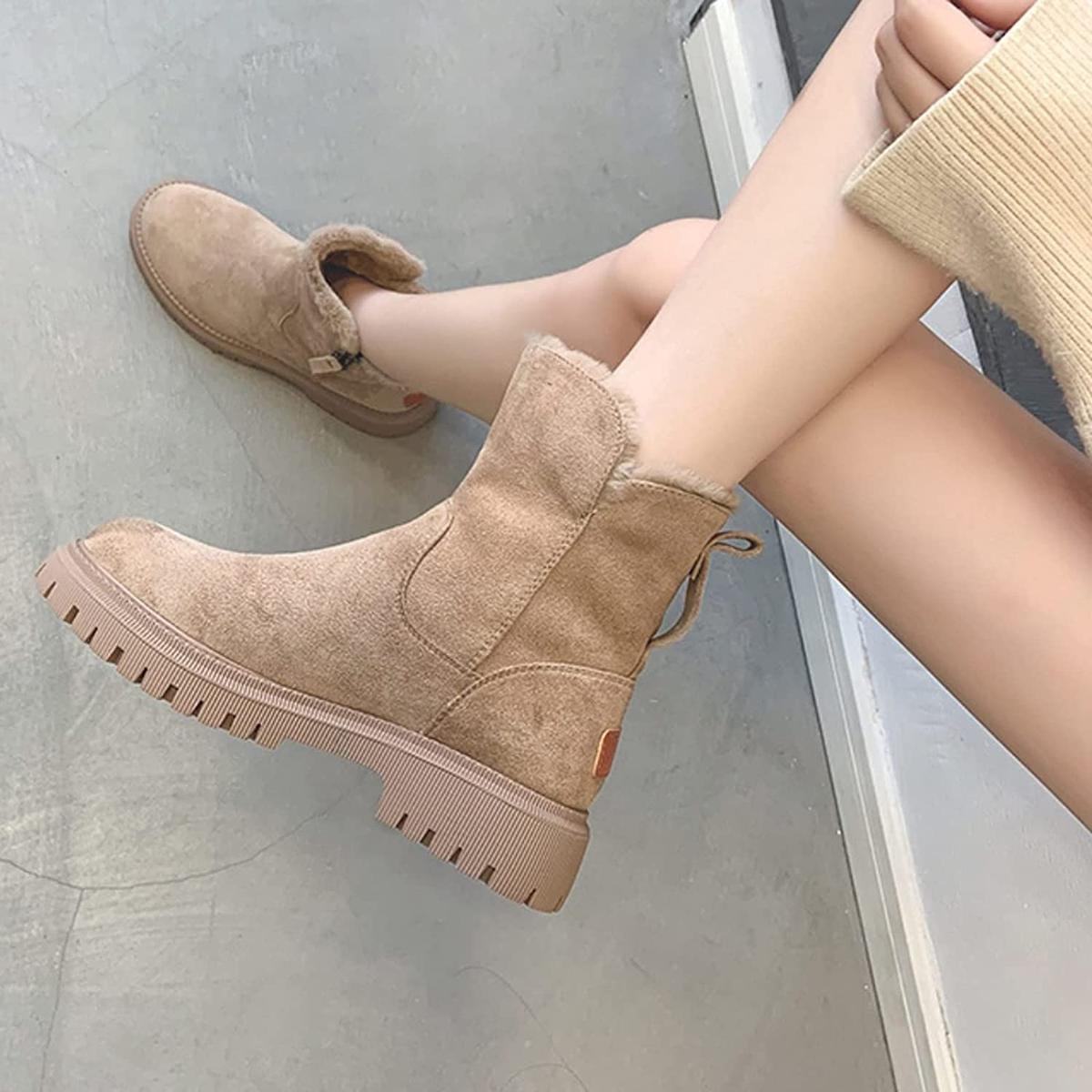 Botas de invierno impermeables con pelo cálido para mujer