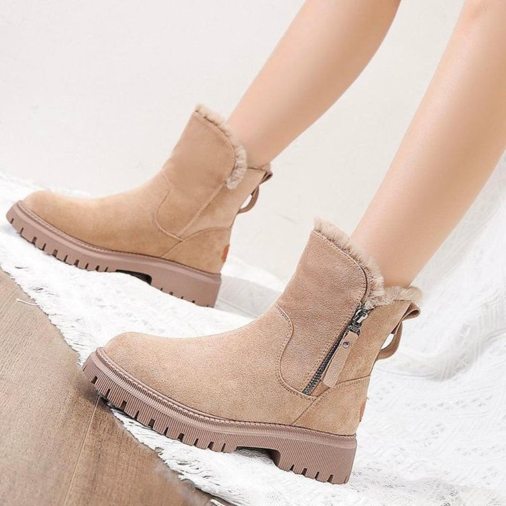 Botas de invierno impermeables con pelo cálido para mujer
