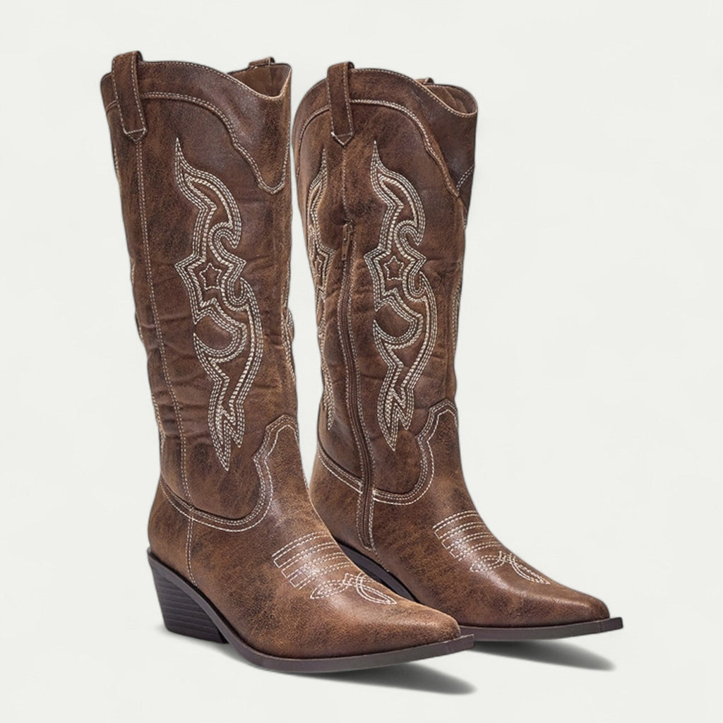 Botas cowboy estilo western hasta la rodilla para mujer