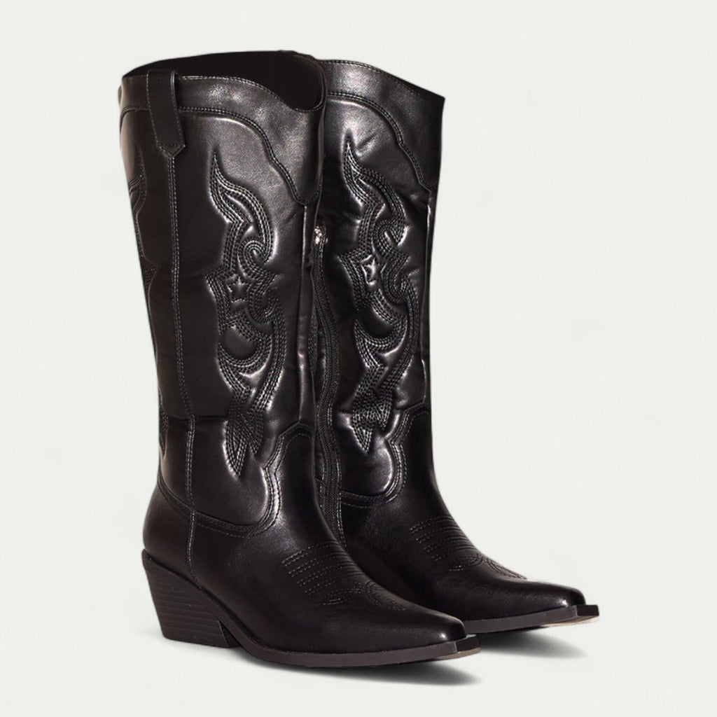 Botas cowboy estilo western hasta la rodilla para mujer