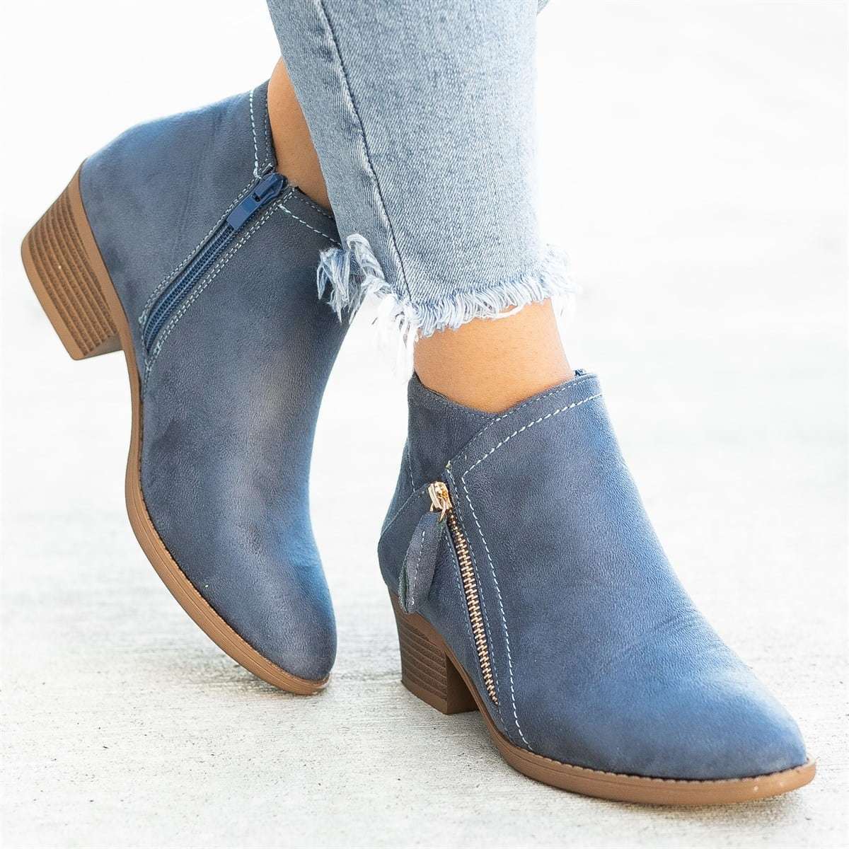 Botines cortos de ante para mujer