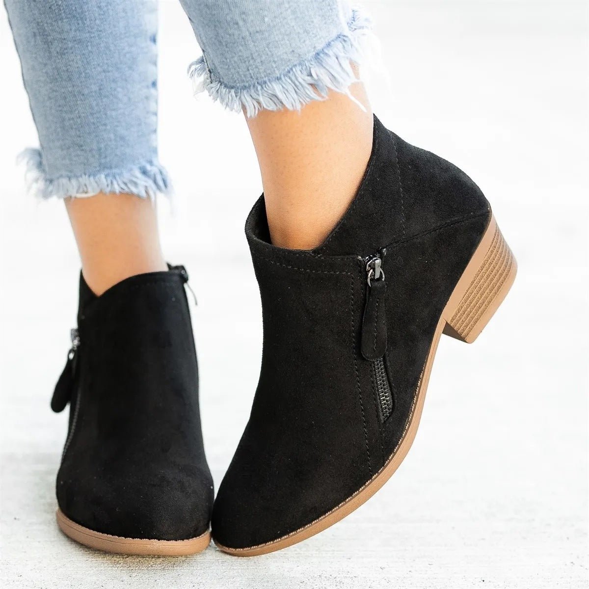 Botines cortos de ante para mujer