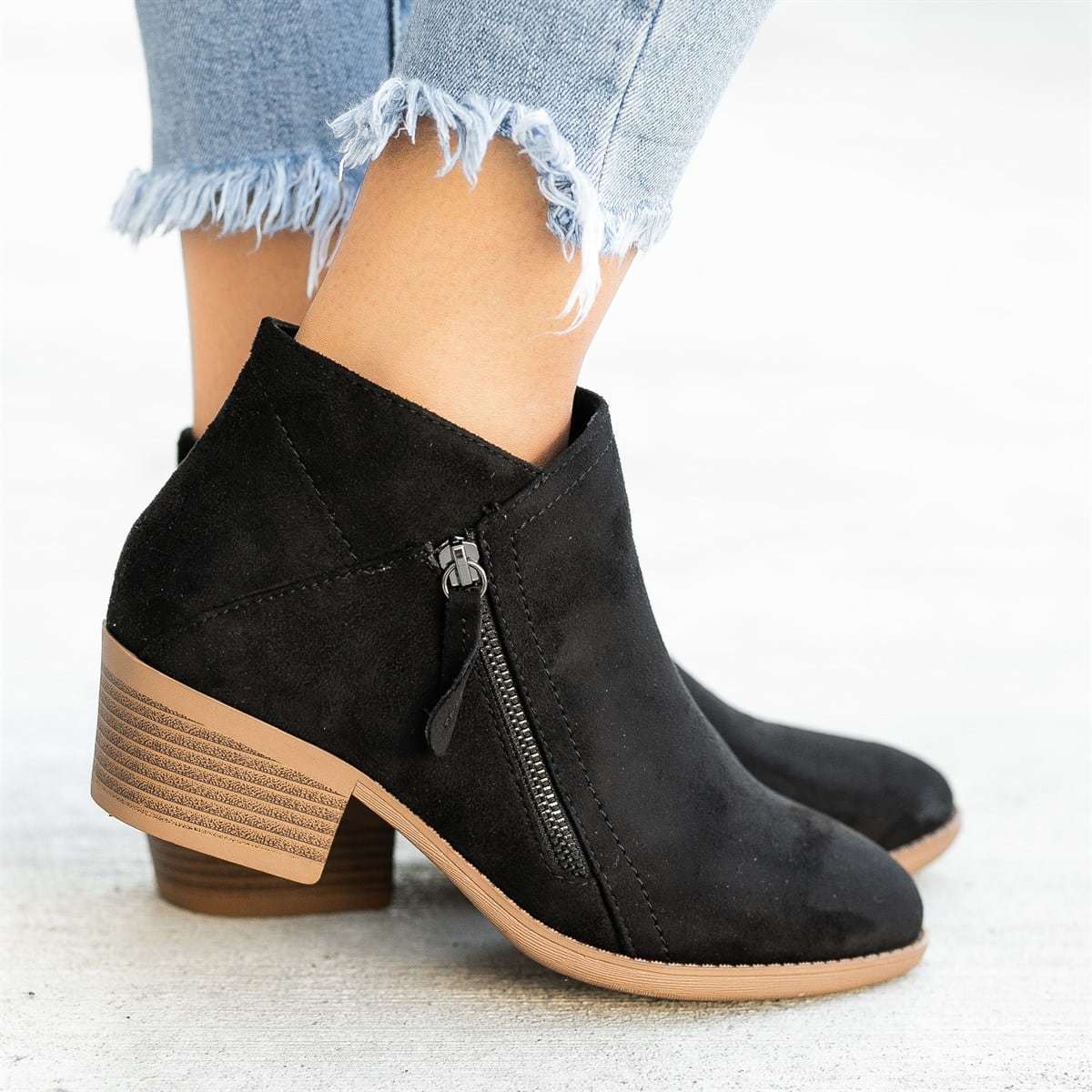 Botines cortos de ante para mujer