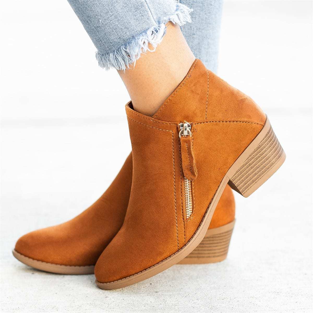 Botines cortos de ante para mujer