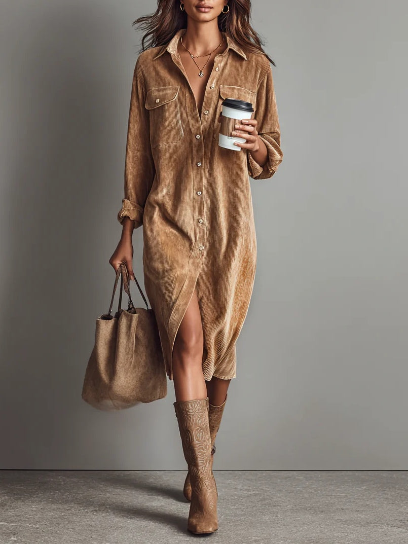 Conchi – Vestido Midi Amplio con Bolsillos