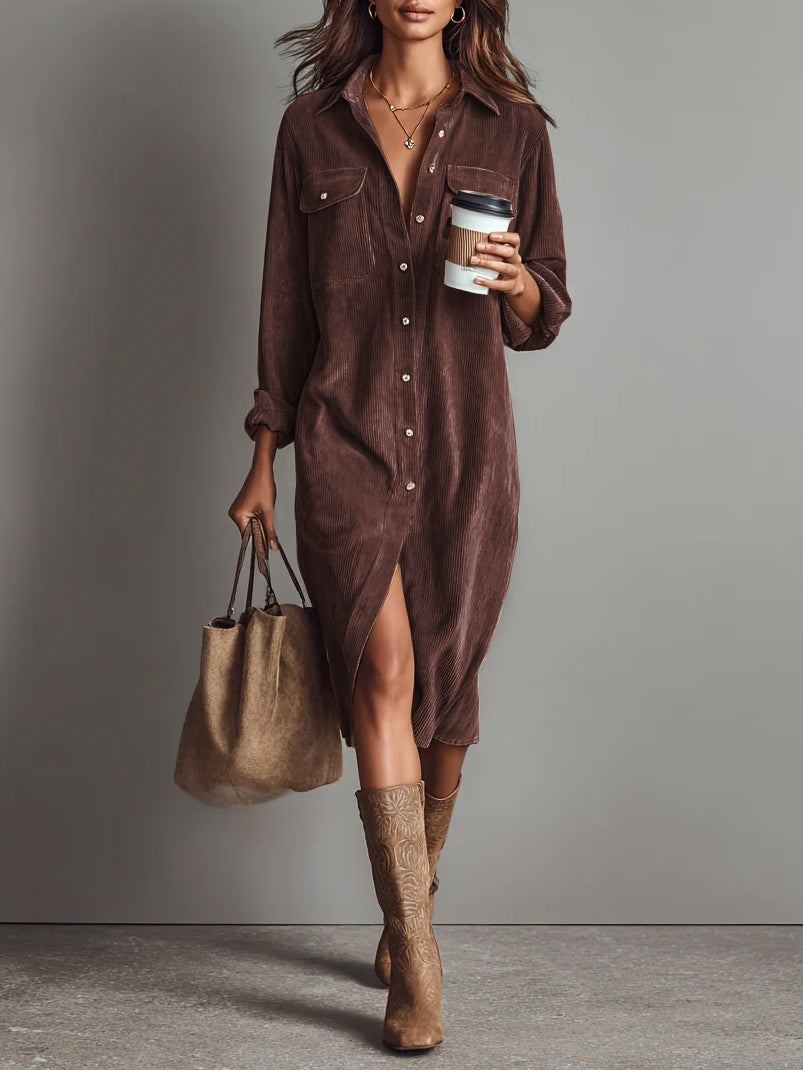 Conchi – Vestido Midi Amplio con Bolsillos