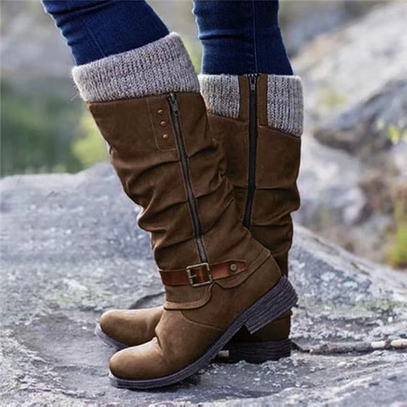 Botas hasta la rodilla con suela de goma antideslizante para mujer