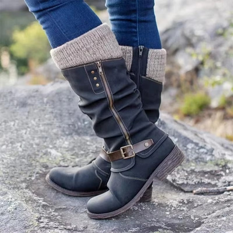 Botas hasta la rodilla con suela de goma antideslizante para mujer