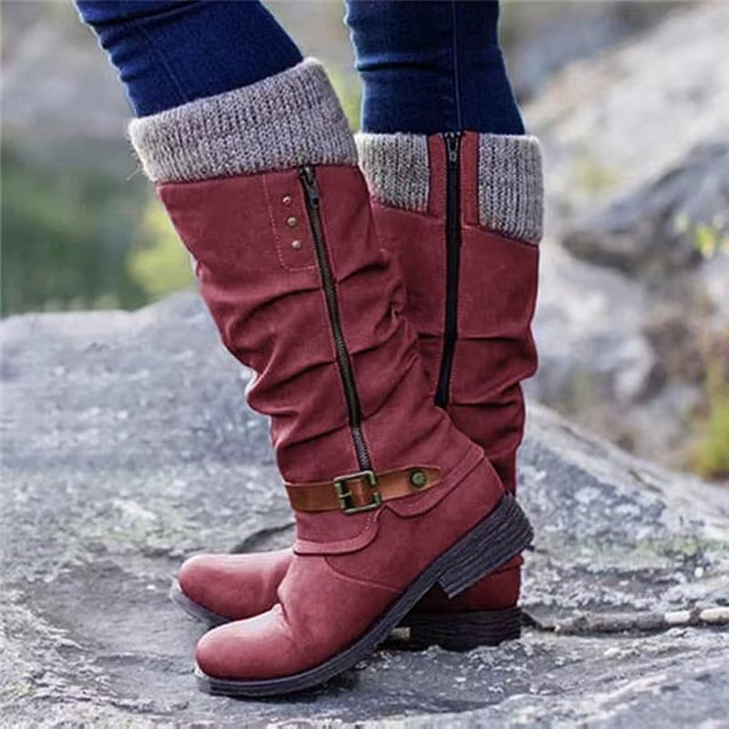 Botas hasta la rodilla con suela de goma antideslizante para mujer