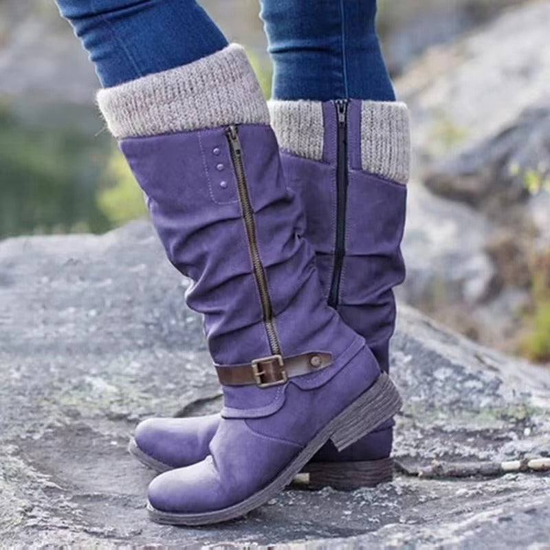 Botas hasta la rodilla con suela de goma antideslizante para mujer